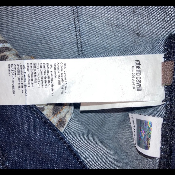 🐆 NWOT Roberto Cavalli Black Leopard Coated Jeans​ - Picture 7 of 16